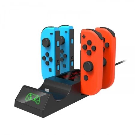Station de charge pour 4 controleurs manette Joy-Con et 1 manette Pro Nintendo Switch DOBE TNS-19017 (Boite/blister) noir