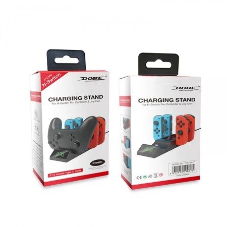 Station de charge pour 4 controleurs manette Joy-Con et 1 manette Pro Nintendo Switch DOBE TNS-19017 (Boite/blister) noir