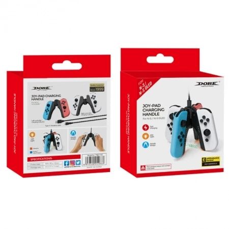 Station de charge pour 4 controleurs manettes Joy-Con pour Nintendo Switch DOBE TNS-1180 (Boite/blister) bleu/vert/blanc
