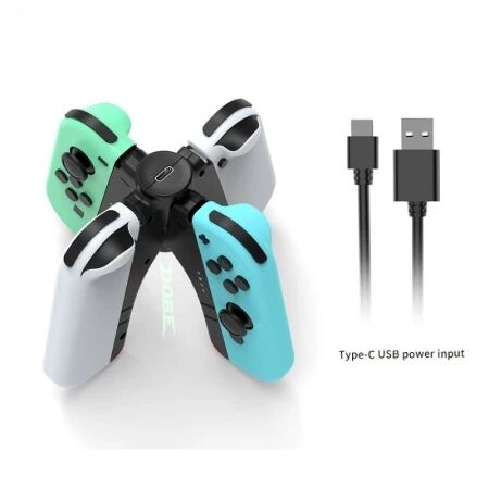 Station de charge pour 4 controleurs manettes Joy-Con pour Nintendo Switch DOBE TNS-1180 (Boite/blister) bleu/vert/blanc