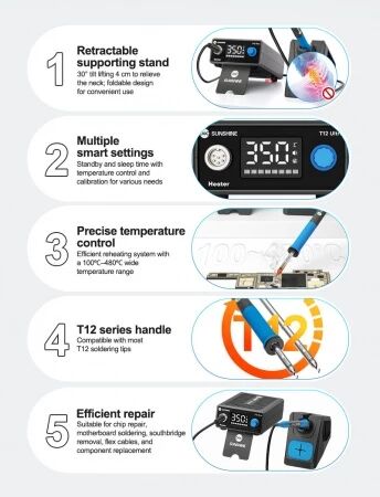 Station de soudage num&eacute;rique haute pr&eacute;cision SUNSHINE T12 ULTRA