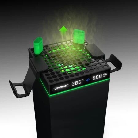 Support, station de charge et ventilateur de refroidissement pour Xbox Serie S / Serie X avec fonction de controle de température intelligente DOBE TYX-3606 (Boite/blister) noir