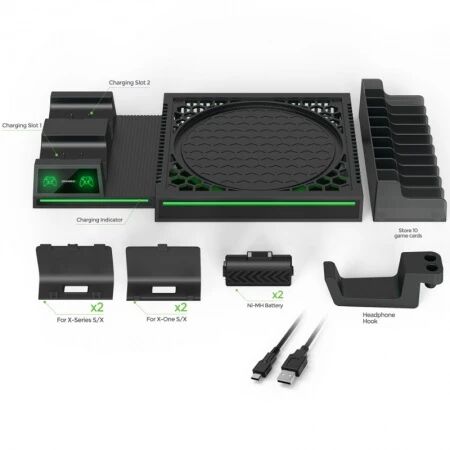 Support, station de charge multifonction pour Xbox Series X / Series One DOBE TYX-1622 (Boite/blister) noir