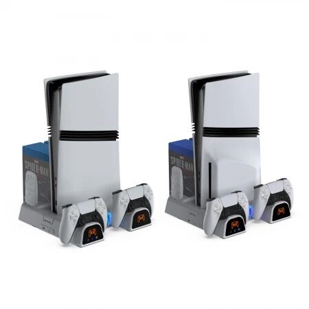 Support, station multifonction de refroidissement, de charge mannette et rangement jeux pour PlayStation 5 / PS5 / PS5 Slim / PS5 Pro DOBE TP5-3532B / TP5-3532D / TP5-1511 (Boite/blister)