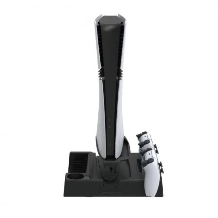 Support, station multifonction de refroidissement, de charge mannette et rangement jeux pour PlayStation 5 / PS5 / PS5 Slim / PS5 Pro DOBE TP5-3532B / TP5-3532D / TP5-1511 (Boite/blister)
