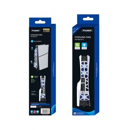 Support, station multifonction de refroidissement, de charge mannette et rangement jeux pour PlayStation 5 / PS5 / PS5 Slim / PS5 Pro DOBE TP5-3537B / TP5-3537D / TP5-0593 (Boite/blister)