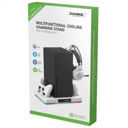 Support, station multifonction de refroidissement, de charge mannette pour Xbox Serie S / Serie X DOBE TYX-3615 (Boite/blister) noir/blanc