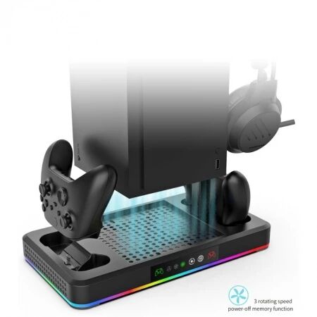 Support, station multifonction de refroidissement, de charge mannette pour Xbox Serie S / Serie X DOBE TYX-3615 (Boite/blister) noir/blanc