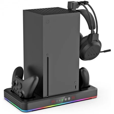 Support, station multifonction de refroidissement, de charge mannette pour Xbox Serie S / Serie X DOBE TYX-3615 (Boite/blister) noir/blanc