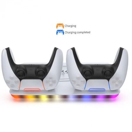 Support, station multifonction de refroidissement avec charge de 2 manettes pour PlayStation 5 / PS5 DOBE TP5-35103 (Boite/blister) blanc