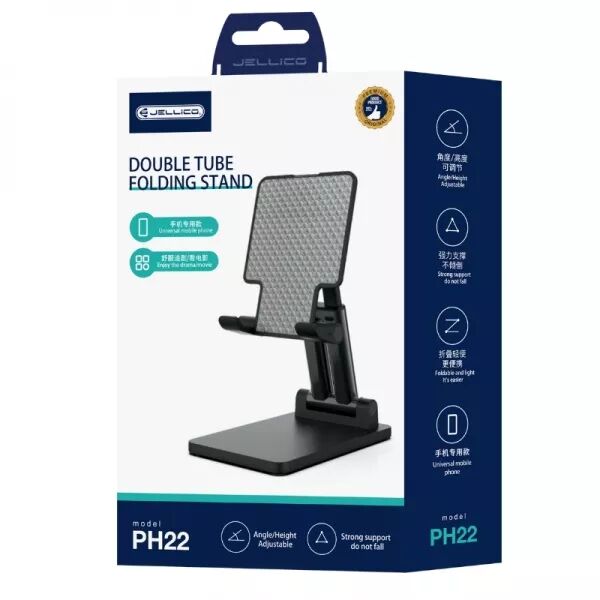 Support d\'ordinateur de bureau plat � double axe smartphone JELLICO PH22 (Boite/blister) noir