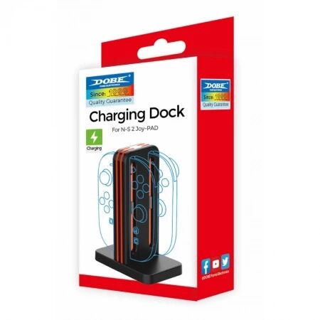 Support de charge 4 controleurs manettes Joy-Con pour Nintendo Switch 2 DOBE TNS-3171 (Boite/blister) noir