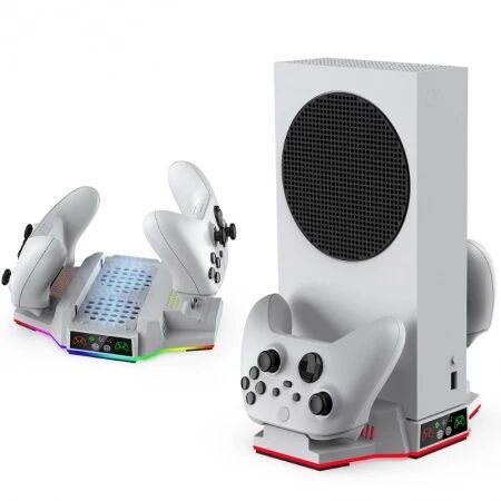 Support et station de charge pour Xbox Serie S / Series X et 2 manettes DOBE TYX-3612 (Boite/blister) blanc