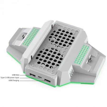 Support et station de charge pour Xbox Serie S / Series X et 2 manettes DOBE TYX-3612 (Boite/blister) blanc