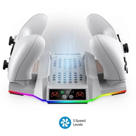 Support et station de charge pour Xbox Serie S / Series X et 2 manettes DOBE TYX-3612 (Boite/blister) blanc