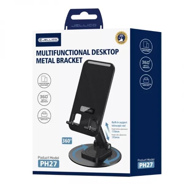 Support smartphone et tablette de bureau axe 360� JELLICO PH27 (Boite/blister) noir