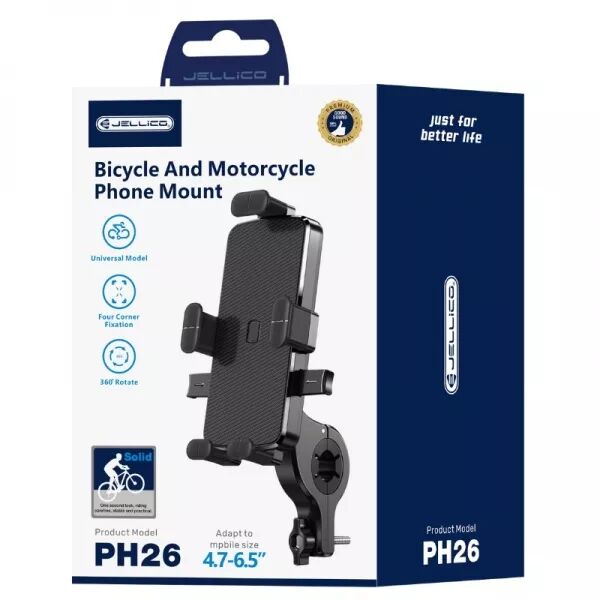 Support smartphone v�lo et moto JELLICO PH26 (Boite/blister) noir