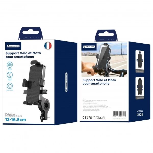 Support smartphone vélo et moto JELLICO PH26 noir Support smartphone vélo et moto JELLICO PH26 noir