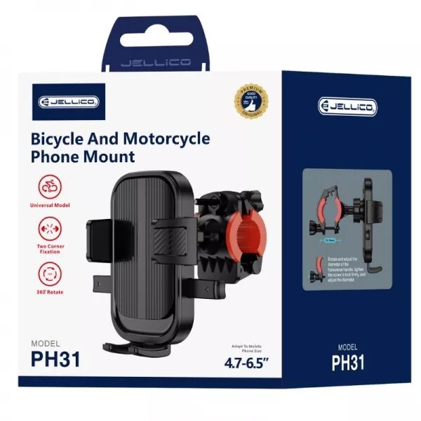 Support smartphone v�lo et moto JELLICO PH31 (Boite/blister) noir