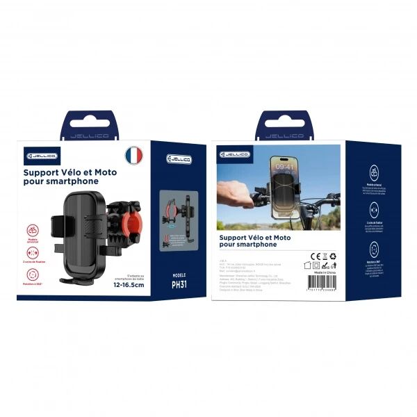 Support smartphone v&eacute;lo et moto JELLICO PH31 noir