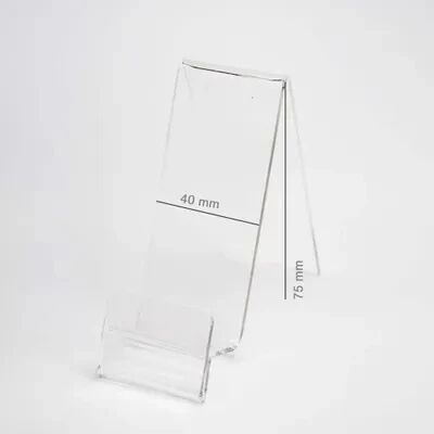 Support vertical en plexiglas pour t&eacute;l&eacute;phone &agrave; mettre en boutique (largeur 40 mm)