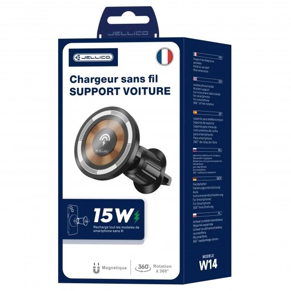 Support voiture chargeur � induction magn�tique JELLICO W14 noir