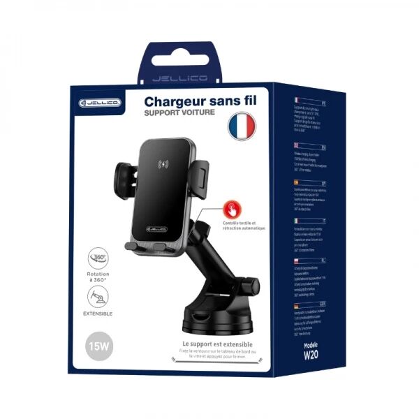 Support voiture chargeur sans fil JELLICO W20 (Boite/blister) noir
