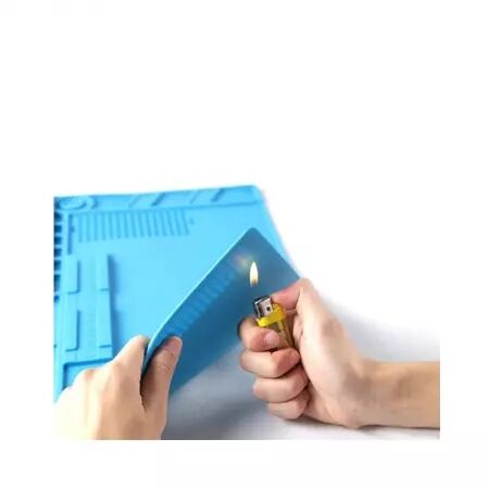 Tapis en silicone 480 x 318mm avec rangement pour composants de smartphones et résistant à la chaleur BEST BST-170 bleu