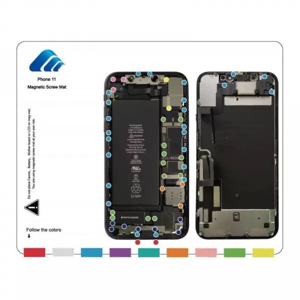Tapis magn�tique 25 x 20cm pour vis iPhone 11 BEST blanc