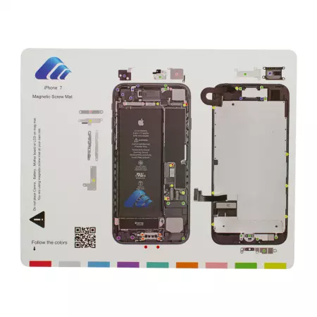 Tapis magnétique 25 x 20cm pour vis iPhone 7 BEST blanc