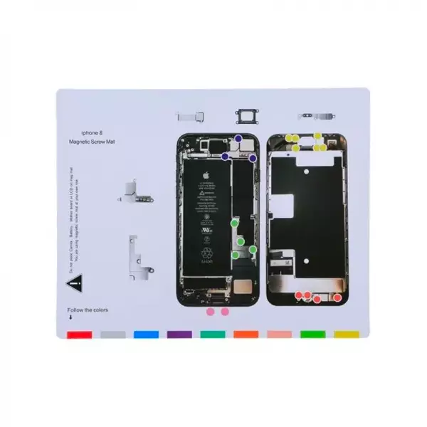 Tapis magn�tique 25 x 20cm pour vis iPhone 8 BEST blanc