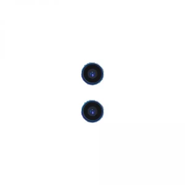 Vitre avec contour pour appareil photo pour Iphone 12 bleu