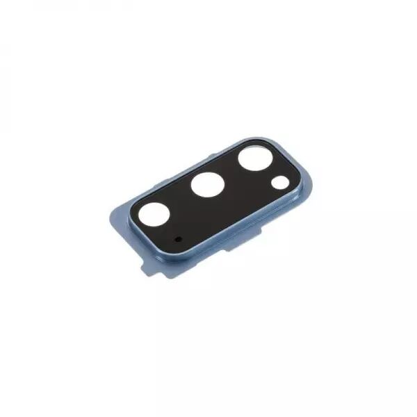 Vitre avec contour pour appareil photo pour SAMSUNG G781 Galaxy S20 FE bleu