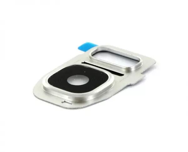 Vitre avec contour pour appareil photo pour SAMSUNG G935 Galaxy S7 Edge blanc