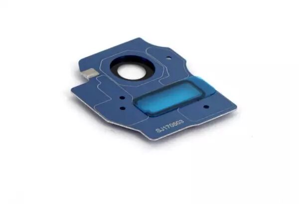 Vitre avec contour pour appareil photo pour SAMSUNG G955 Galaxy S8 Plus bleu