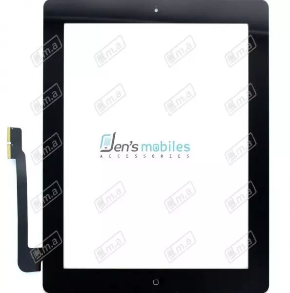 Vitre tactile pour Ipad 3 (A1416 / A1430)/Ipad 4 (A1458 / A1459) avec bouton home et autocollant noir