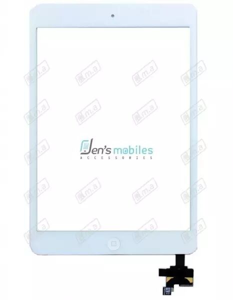 Vitre tactile pour Ipad mini (A1432/A1454/A1455)/Ipad mini 2 (A1489 / A1490 / A1491) avec bouton home et autocollant QUALITE SUP
