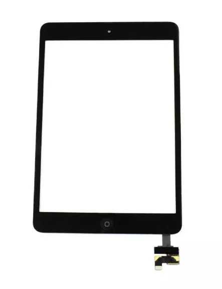 Vitre tactile pour Ipad mini (A1432/A1454/A1455)/Ipad mini 2 (A1489 / A1490 / A1491) avec bouton home et autocollant QUALITE SUPERIEURE noir